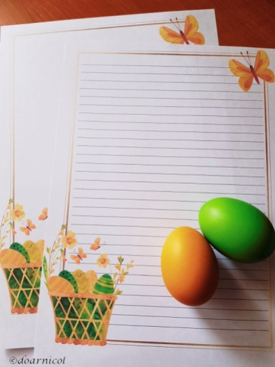 easter basket and butterfly paper